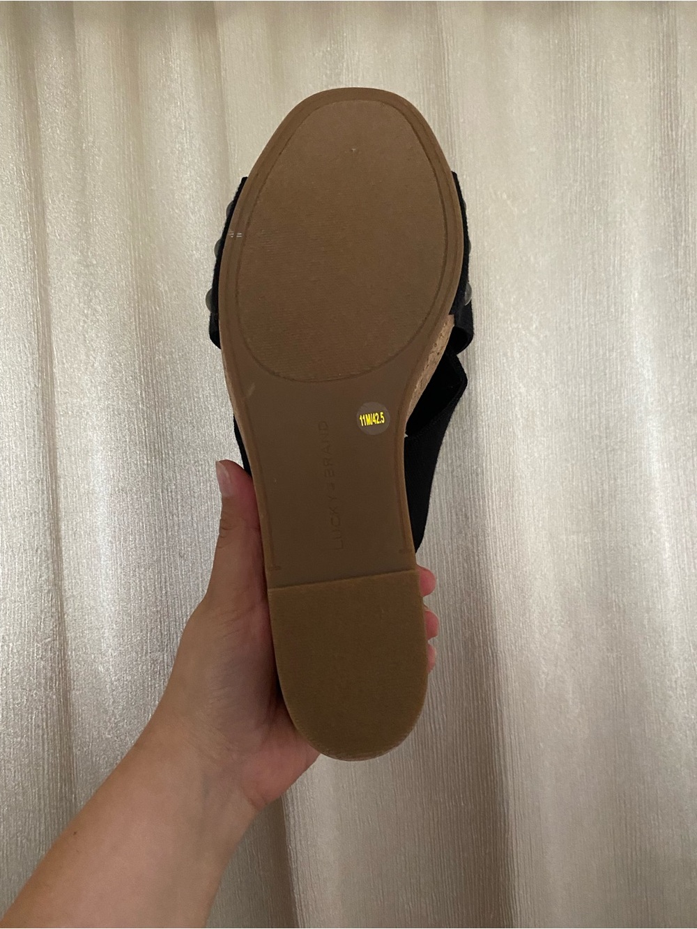 Black Cork Wedge Sandal with Stud Detail - Women's size 11 - Picture 2 of 5